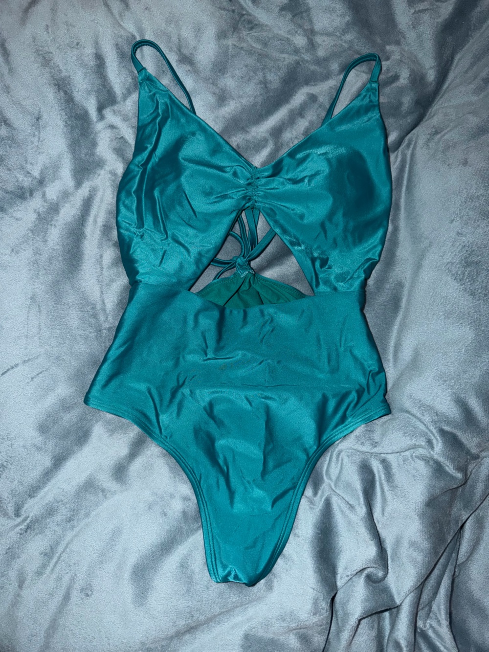 Aerie Teal One-Piece Cutout Swimsuit Size Small
